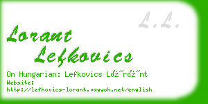 lorant lefkovics business card